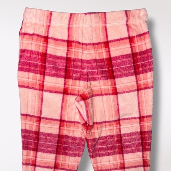 Joyspun Fleece PJ Pants Pink Plaid Joggers Loungewear Size Large - Picture 8 of 8